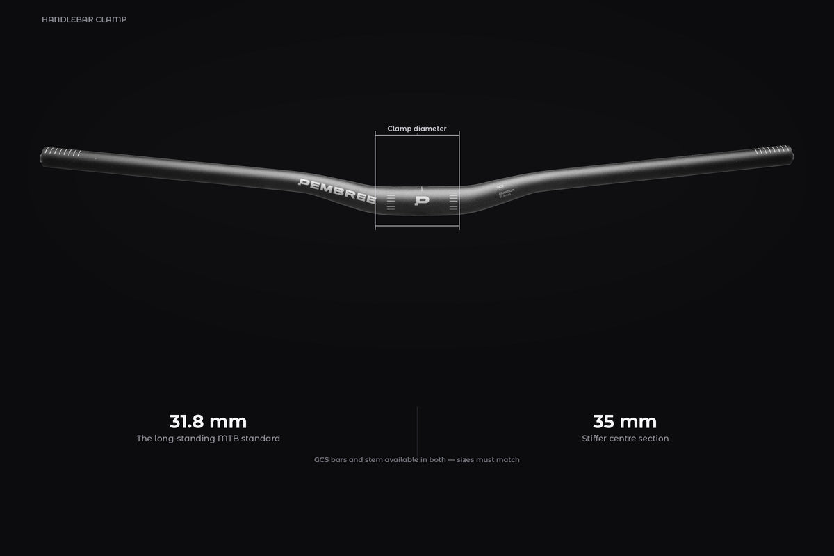 PEMBREE GCS handlebar clamp diameter — 31.8 mm and 35 mm standards