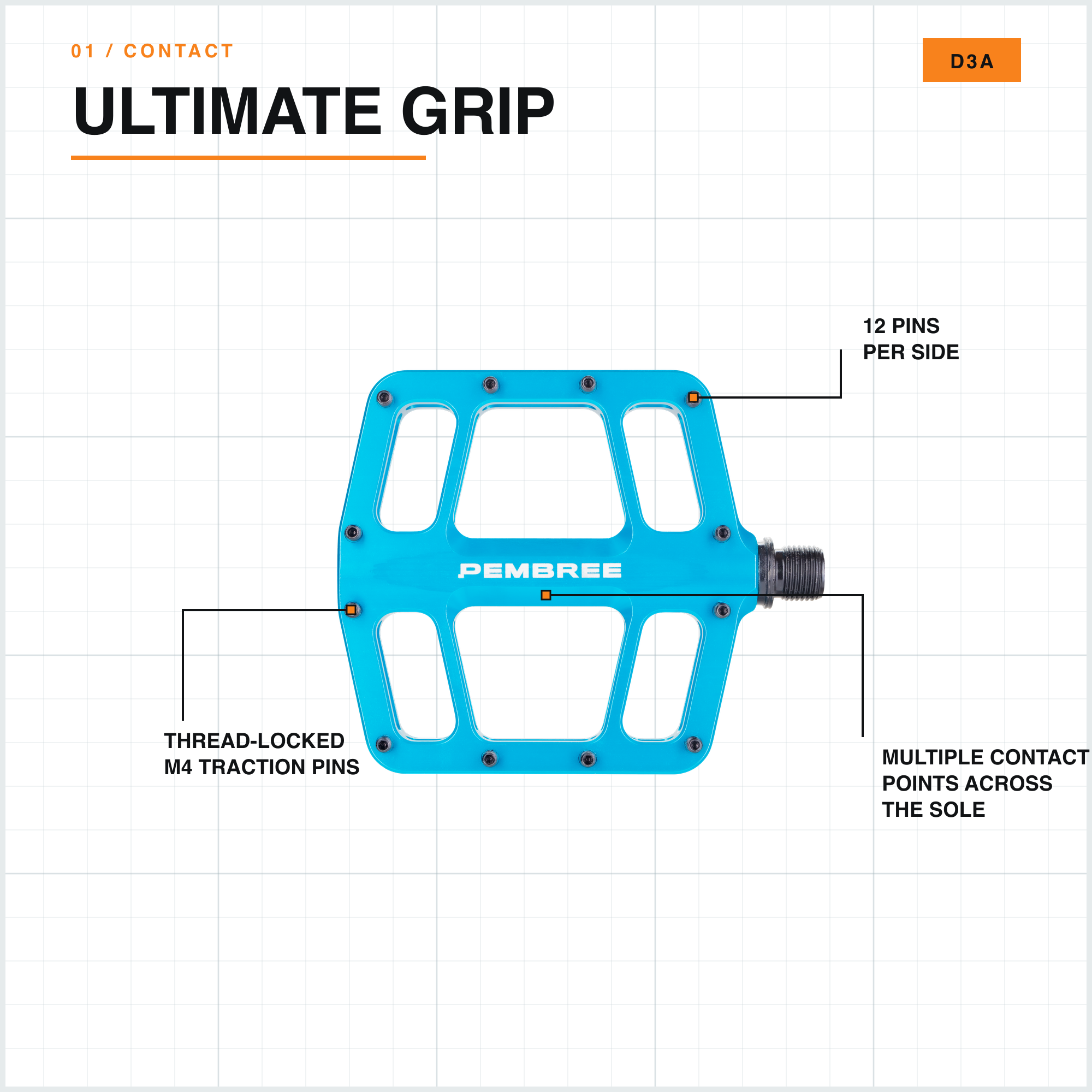D3A Mountain Bike Pedals